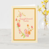 Carte de retraite pour la pêche de l'enseignant et (Fleur jaune)