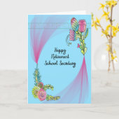 Carte de retraite pour secrétaire scolaire (Fleur jaune)