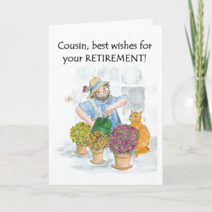 Carte de retraite pour un cousin - jardinier