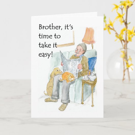 Carte de retraite pour un frère (Fleur jaune)