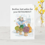 Carte de retraite pour un frère - jardinier (Fleur jaune)