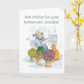 Carte de retraite pour un grand-père - jardinier (Fleur jaune)