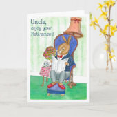 Carte de retraite 'Rabbit' pour oncle (Fleur jaune)