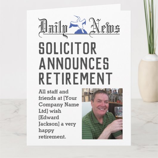 Carte de retraite Solliciteur pour personnalisatio (Devant)