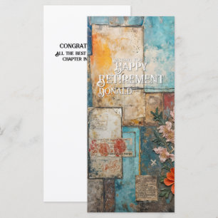 Carte de retraite vintage avec collage floral arti
