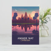 Carte de rétro Angkor Wat Sunrise Cambodge Siem Re (Debout devant)