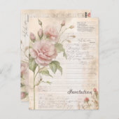 carte de rétro florale (Devant / Derrière)