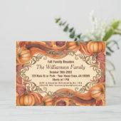 Carte de Réunion de Famille d'Automne Citrouille à (Debout devant)