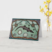 Carte de rêve crocodile (Fleur jaune)