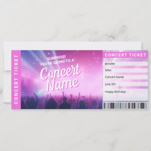Carte de Révélation de Billet de Concert de Musiqu