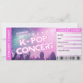 Carte de révélation de billet de concert K-Pop sur (Devant)