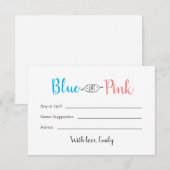 Carte de révélation de genre pour bébé ou garçon (Devant / Derrière)