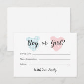 Carte de révélation de genre pour bébé ou garçon (Devant / Derrière)