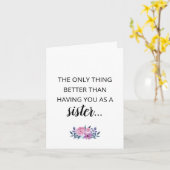 Carte de révélation de grossesse à soeur (Fleur jaune)