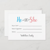 Carte de révélation du genre de son bébé (Devant / Derrière)