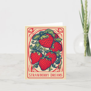 Carte de rêves doux et mignons à la fraise