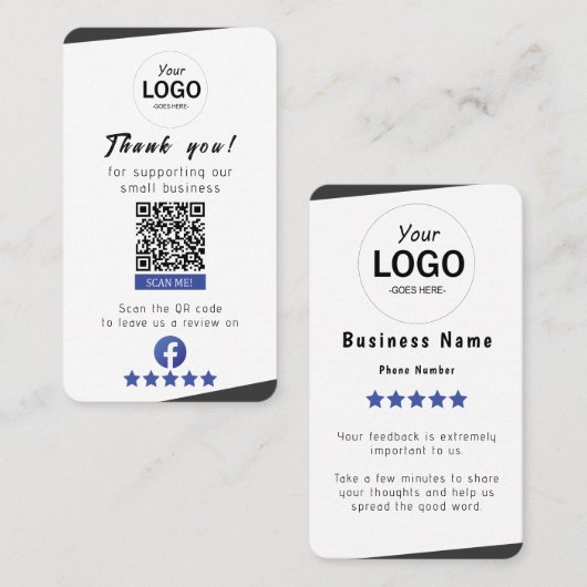 Carte de révision Facebook (Devant / Derrière)