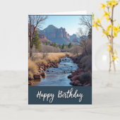 Carte de rivière d'anniversaire panoramique (Fleur jaune)