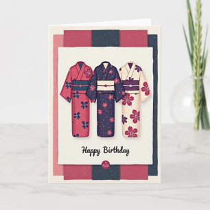 Carte de robe florale d'anniversaire