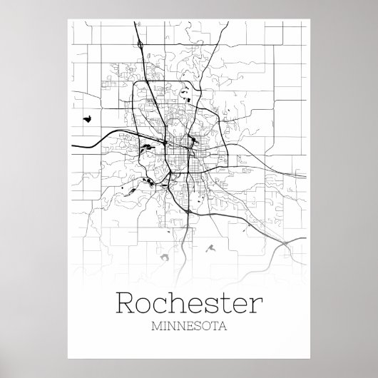Carte de Rochester - Minnesota - Poster de la cart (Devant)