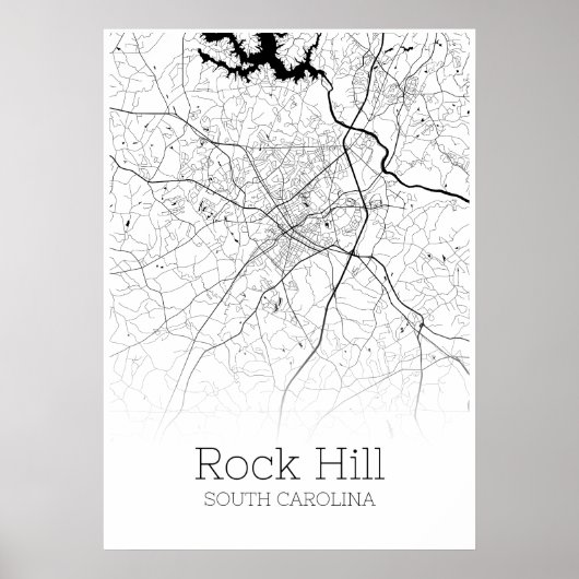 Carte de Rock Hill - Caroline du Sud - Poster de c (Devant)