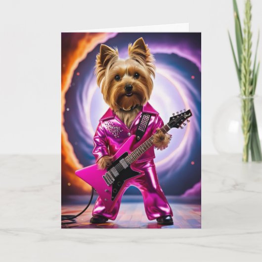 Carte de Rock Star Yorkie Mignon (Devant)