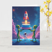 Carte de Rocket pour un Joyeux Anniversaire (Fleur jaune)
