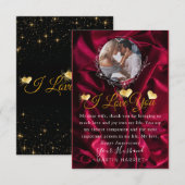 Carte de Romantique de Fête d'Anniversaire Je T'Ai (Devant / Derrière)