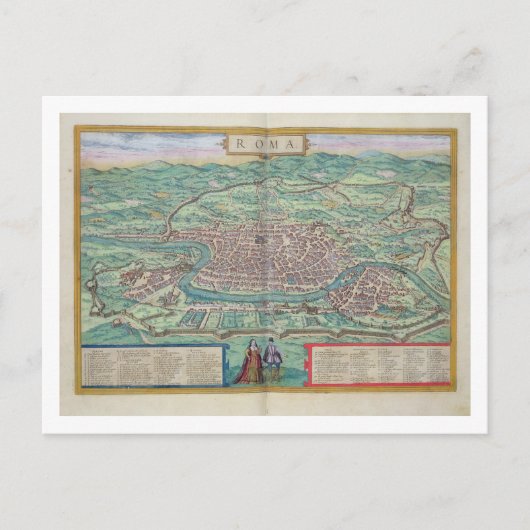 Carte de Rome, de Civitates Orbis Terrarum par Ge (Devant)