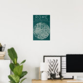 Carte de Rome Poster – Art mural urbain moderne (Bureau à domicile)
