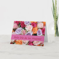 Carte de rose de la fête des mères espagnole