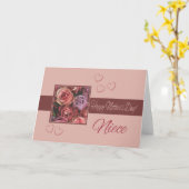 Carte de rose de la fête des mères nièce Happy (Fleur jaune)