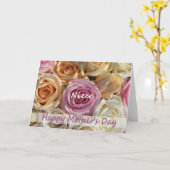 Carte de rose de la fête des mères nièce Happy (Fleur jaune)