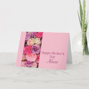 Carte de rose de la fête des mères nièce Happy