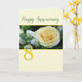 Carte de rose jaune pour 8ème anniversaire de mari (Fleur jaune)