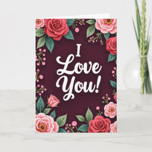 Carte de rose Je t'aime romantique