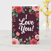 Carte de rose Je t'aime romantique (Fleur jaune)