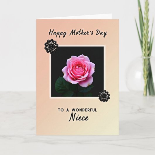 Carte de Rose pour la Fête de la Douce Nièce (Devant)