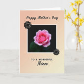 Carte de Rose pour la Fête de la Douce Nièce (Fleur jaune)