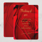 Carte de Rose Rouge Romantique pour Vous (Devant / Derrière)