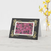 Carte de roses de cadre d'or (Fleur jaune)