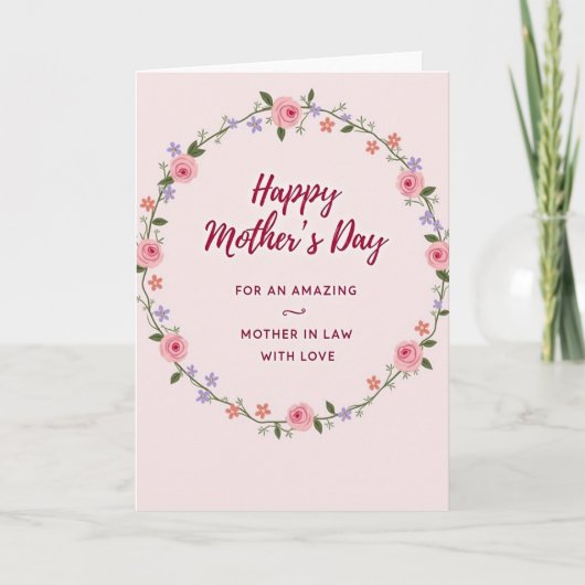 Carte de roses pour la fête de la belle-mère (Devant)