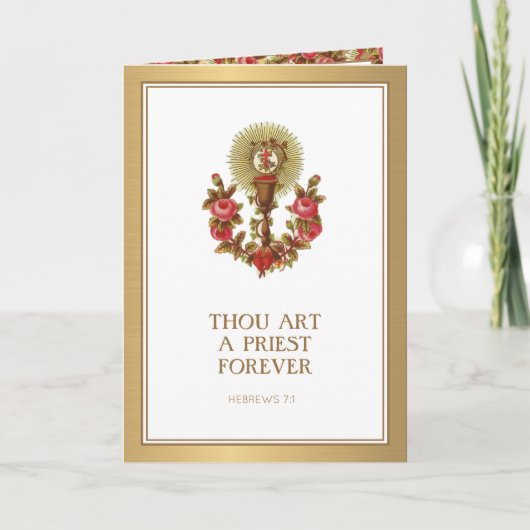 Carte de roses pour l'anniversaire d'ordination d' (Devant)