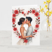 Carte de roses rouges romantiques pour un baiser (Fleur jaune)