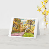 carte de route de campagne d'automne (Fleur jaune)
