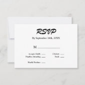 Carte de RSVP Blanc/Noir (Devant)