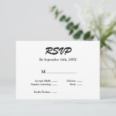 Carte de RSVP blanche/noire (Debout devant)