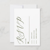 CARTE DE RSVP CLASSIQUE VERT OLIVE (Devant)