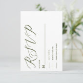 CARTE DE RSVP CLASSIQUE VERT OLIVE (Debout devant)