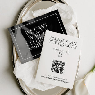 Carte de RSVP Code QR Photo Noir & Blanc Minimalis